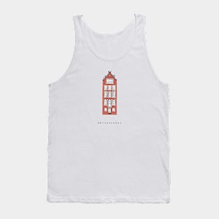 Brick Old House. Amsterdam, Netherlands. Realistic drawing. Tank Top